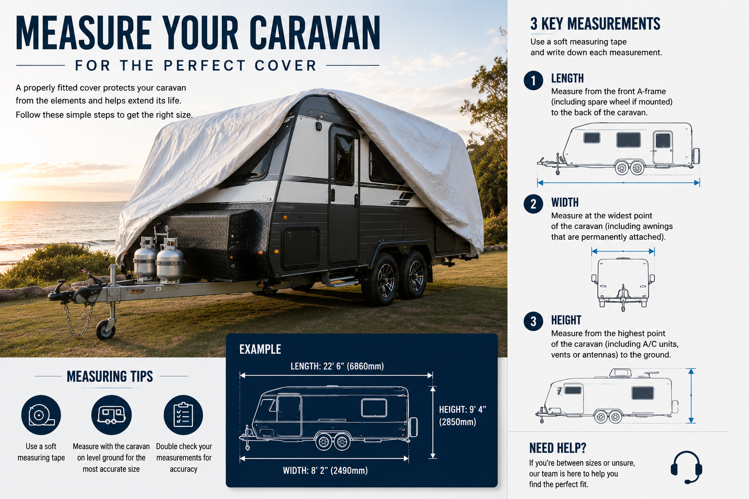 How to measure your caravan — length, width and height