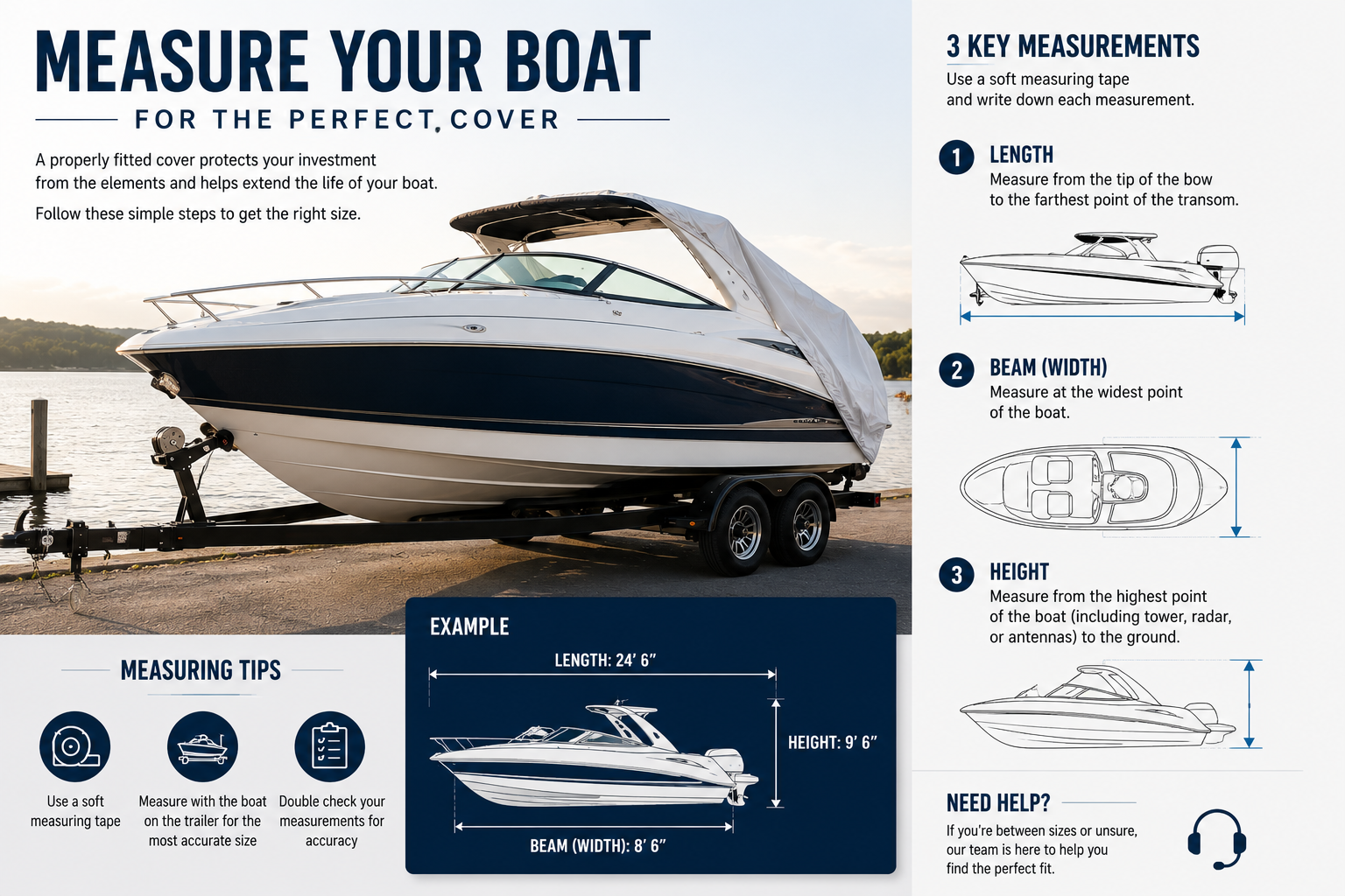 How to measure your boat — length, beam and height